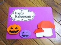 手作り折り紙ハロウィンかぼちゃカードの作り方