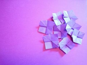 あじさい-折り紙-紫陽花-父の日-カード-手作り-作り方-折り方-花