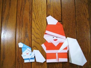折り紙サンタクロースと小人の折り方